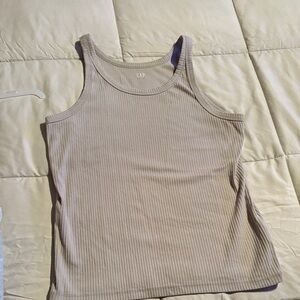 GAP Ribbed Tank Top in Light Tan